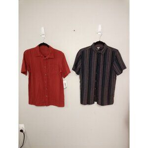 NWT Colorful Planet Men's Orange Black Short Sleeve Shirts Size XL